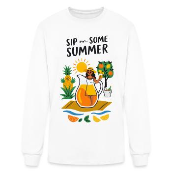 Sip On Some Summer Drink Illustration - Men's Long Sleeve T-Shirt - white - Front