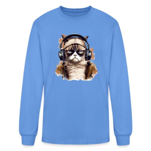 Funny Cat - grumpy face - Men's Long Sleeve T-Shirt