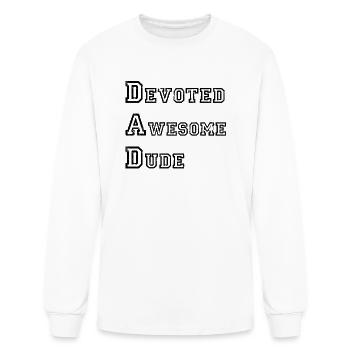 Devoted Awesome Dude Dad Acronym Funny Father's - Men's Long Sleeve T-Shirt - white - Front