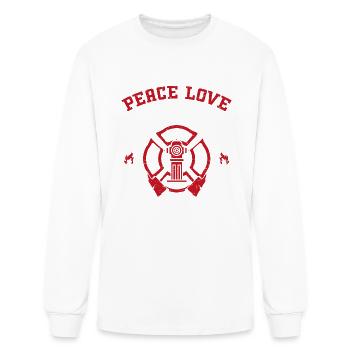 Peace Love Back The Blue - Men's Long Sleeve T-Shirt - white - Front