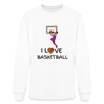 I Love BasketBall - Men's Long Sleeve T-Shirt - white - Front