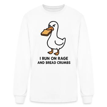 Rage and Bread Crumbs Angry Goose Meme Art - Men's Long Sleeve T-Shirt - white - Front