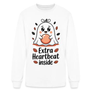 Halloween Pregnancy Heartbeat Pregnancy Reveal  - Men's Long Sleeve T-Shirt - white - Front