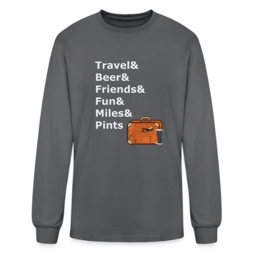 & Miles & Pints - Light Lettering - Men's Long Sleeve T-Shirt