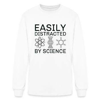 Easily Distracted By Science - Men's Long Sleeve T-Shirt - white - Front