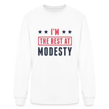 I’m The Best At Modesty - Men's Long Sleeve T-Shirt - white - Front