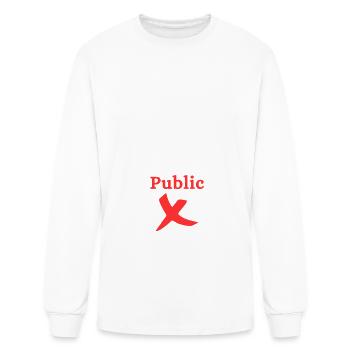 Her profile is private but her private is public - Men's Long Sleeve T-Shirt - white - Front