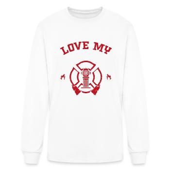 Love My Firefighter - Firefighter - Men's Long Sleeve T-Shirt - white - Front