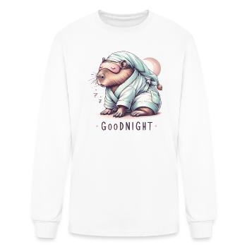 Sleepy Capybara in Comfy Pajamas - Men's Long Sleeve T-Shirt - white - Front
