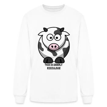 Cow Print - Udderly Ridiculous! - Men's Long Sleeve T-Shirt - white - Front