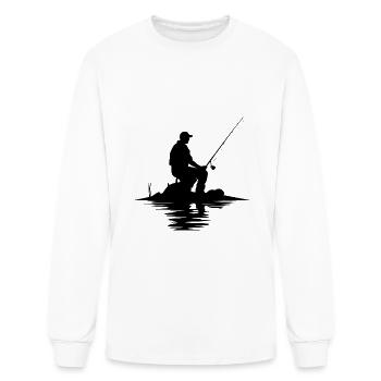 Fisherman Sketch - Men's Long Sleeve T-Shirt - white - Front