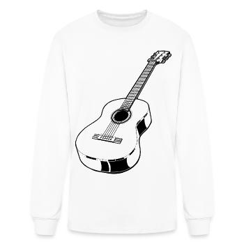 Realistic Acoustic Guitar - Men's Long Sleeve T-Shirt - white - Front