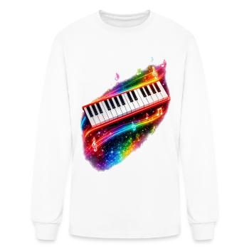 Chromatic Galaxy Piano Glow - Men's Long Sleeve T-Shirt - white - Front