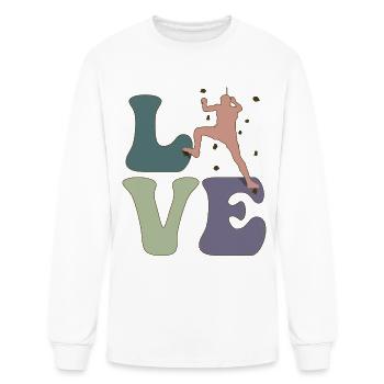 LOVE Wall Climbing Indoor Wall Climber Bouldering - Men's Long Sleeve T-Shirt - white - Front