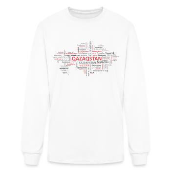Map of the Republic of Kazakhstan - Men's Long Sleeve T-Shirt - white - Front