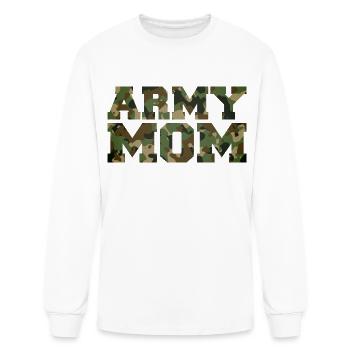 Police de l’armée maman en détresse avec motif de l’armée - T-shirt à manches longues Homme - blanc - Devant
