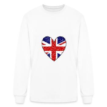 Great Britain Heart - Men's Long Sleeve T-Shirt - white - Front