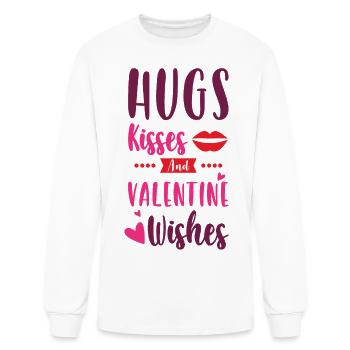 Hugs Kisses And Valentine Wishes - Men's Long Sleeve T-Shirt - white - Front