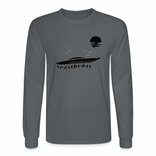 Seas the Day Maritime Speedboat Powerboat Boater. - Men's Long Sleeve T-Shirt