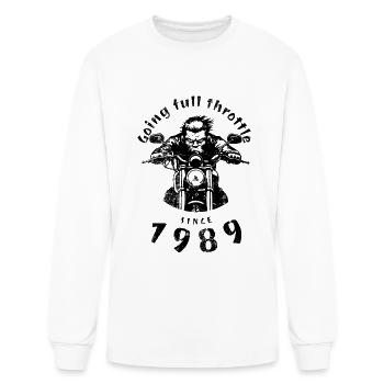 35e anniversaire Plein régime depuis 1989 - T-shirt à manches longues Homme - blanc - Devant