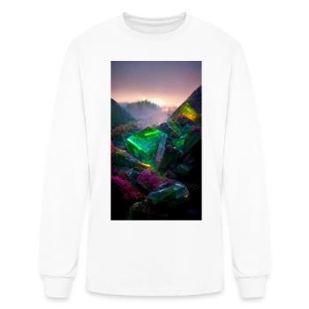 Gemstones and crystals. Emerald or tourmaline - Men's Long Sleeve T-Shirt - white - Front