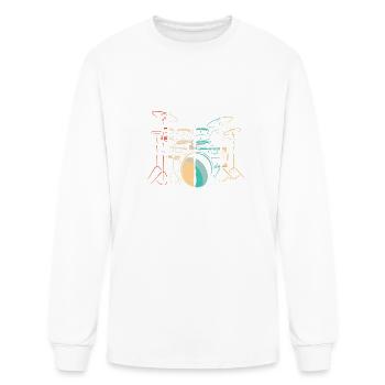 Retro Drums Drum Sticks Drumming Drummer - Men's Long Sleeve T-Shirt - white - Front