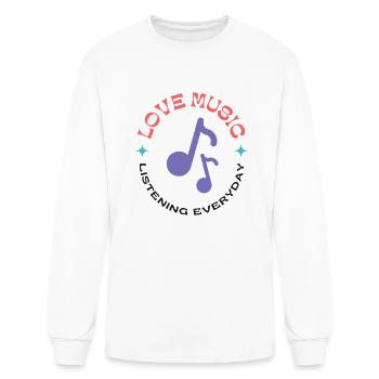 listening everyday - Men's Long Sleeve T-Shirt - white - Front