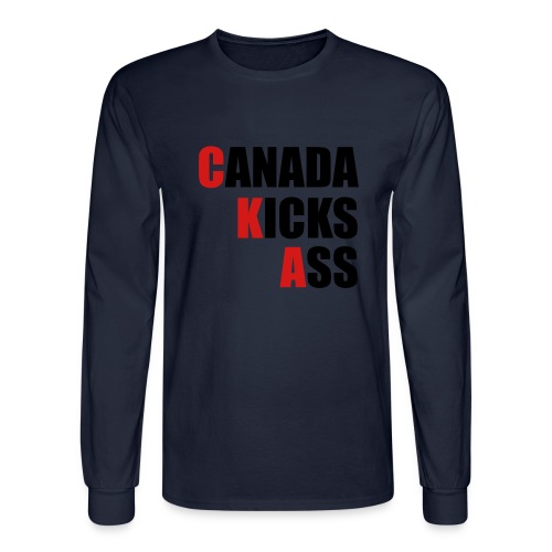 Canada Kicks Ass Vertical - Men's Long Sleeve T-Shirt