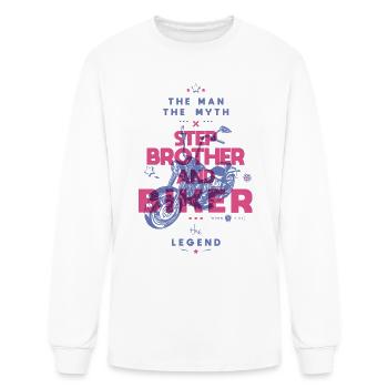 Step brother and biker the man the myth the legend - Men's Long Sleeve T-Shirt - white - Front