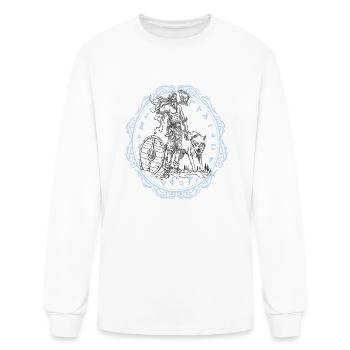 Viking with wolf and celtic symbols - Men's Long Sleeve T-Shirt - white - Front