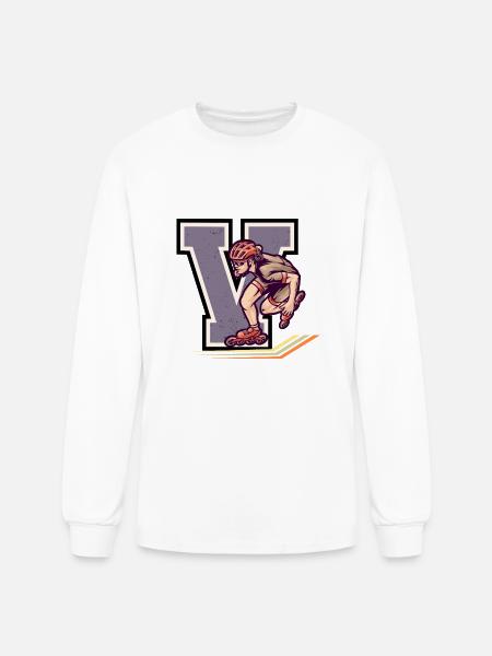 Rollerblading Velocity - V Series - Men's Long Sleeve T-Shirt - white
