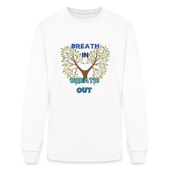 Breathe In, Breathe Out | Calm and Relaxation - Men's Long Sleeve T-Shirt - white - Front