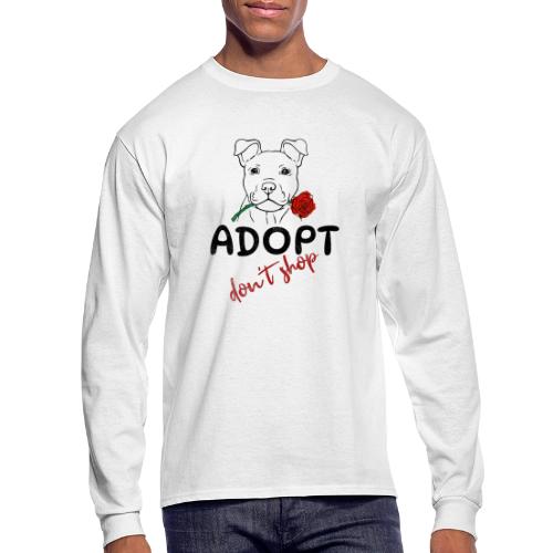 Retro Adopt Dont Shop Cute Puppy Rose Tee - Men's Long Sleeve T-Shirt