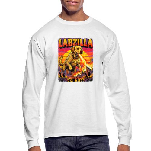 Labzilla Giant Yellow Labrador Monster Tee - Men's Long Sleeve T-Shirt