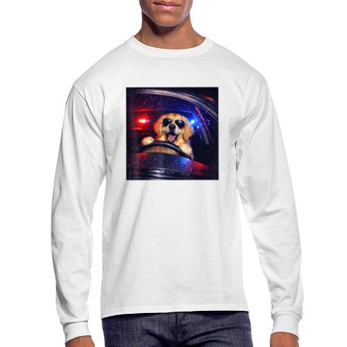 Funny Police Golden Retriever Meme Tee - Men's Long Sleeve T-Shirt