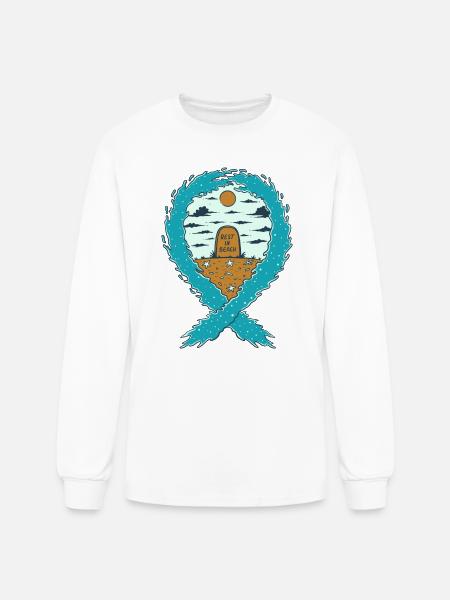 REST IN BEACH - Men's Long Sleeve T-Shirt - white