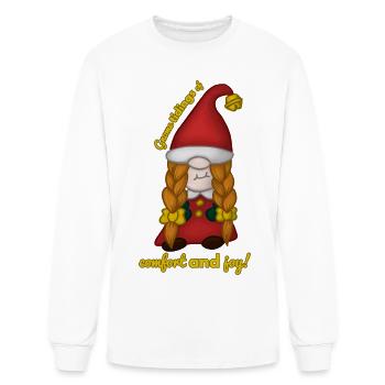 Chilly Gnome with Bell and Pun - Men's Long Sleeve T-Shirt - white - Front