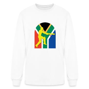South Africa Cricket Batsman South Africa Flag - Men's Long Sleeve T-Shirt - white - Front