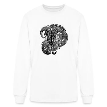 Elegant Capricorn Vintage Tribal Tattoo - Men's Long Sleeve T-Shirt - white - Front