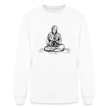 Young Monk In Deep Meditation - Men's Long Sleeve T-Shirt - white - Front