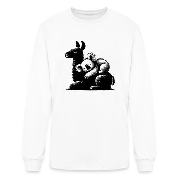 Sleeping Koala On A Sleeping Llama - Men's Long Sleeve T-Shirt - white - Front