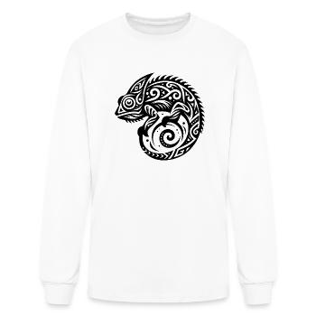 Chameleon Tribal Tattoo Disguise - Men's Long Sleeve T-Shirt - white - Front