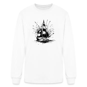 Sailboat With Waves Splash Optics - Men's Long Sleeve T-Shirt - white - Front