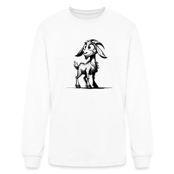 Goat Big Eyes Grinning Billy Goat Sketch - Men's Long Sleeve T-Shirt - white - Front