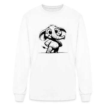 Children's Elephant Baby With Huge Trunk - Men's Long Sleeve T-Shirt - white - Front