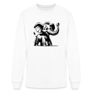 Elephant Baby With Huge Trunk - Men's Long Sleeve T-Shirt - white - Front