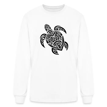 Cute Turtle Tribal Tattoo Style - Men's Long Sleeve T-Shirt - white - Front