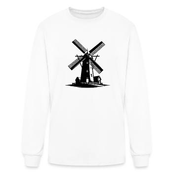 Dutch Wheat Windmill For Grain Flour - Men's Long Sleeve T-Shirt - white - Front