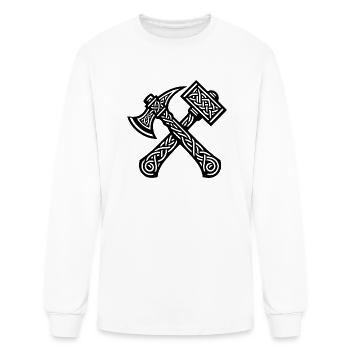 Hammer And Axe In Celtic Knots - Men's Long Sleeve T-Shirt - white - Front