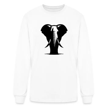 Elephant Portrait - Safari Trunked Animal - Men's Long Sleeve T-Shirt - white - Front
